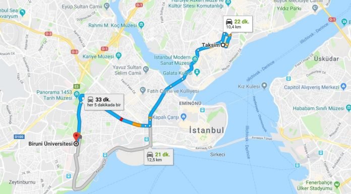 Biruni Üniversitesi Nasıl Gidilir