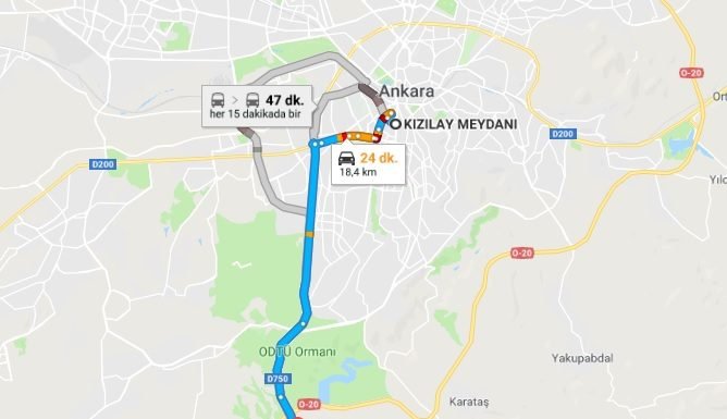 Kızılaydan Gölbaşıya Nasıl Gidilir