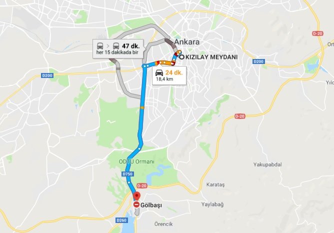 Kızılaydan Gölbaşıya Nasıl Gidilir Kızılaydan Gölbaşıya Nasıl Gidilir