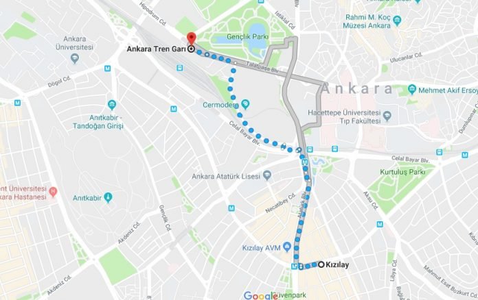 Kızılay'dan Tren Garına Nasıl Gidilir?