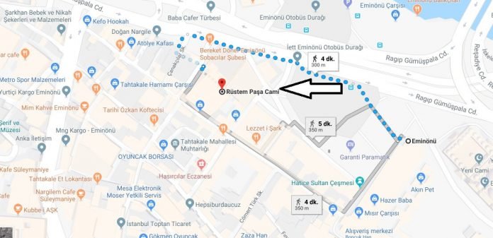 Rüstem Paşa Cami Nerede Nasıl Gidilir
