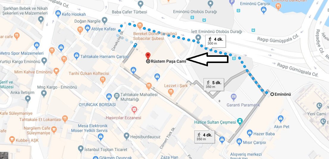 Rüstem Paşa Cami Nerede Nasıl Gidilir