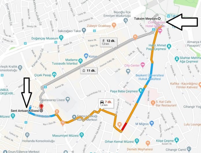 Sent Antuan Kilisesi Nerede, Nasıl Gidilir