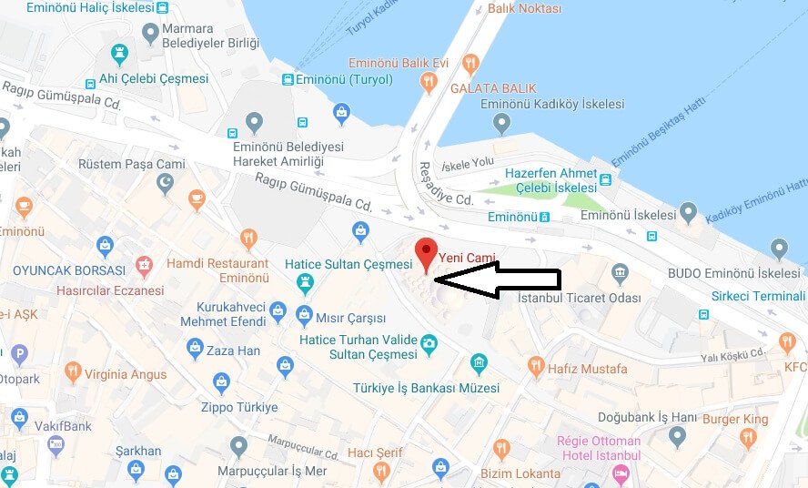 Yeni Cami Nerede, Nasıl Gidilir?