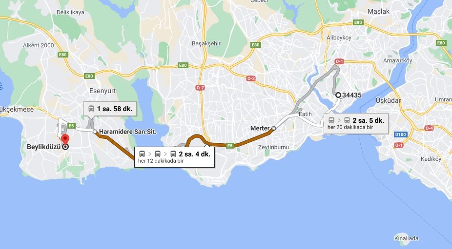 Taksim'den Beylikdüzü'ne nasıl gidilir